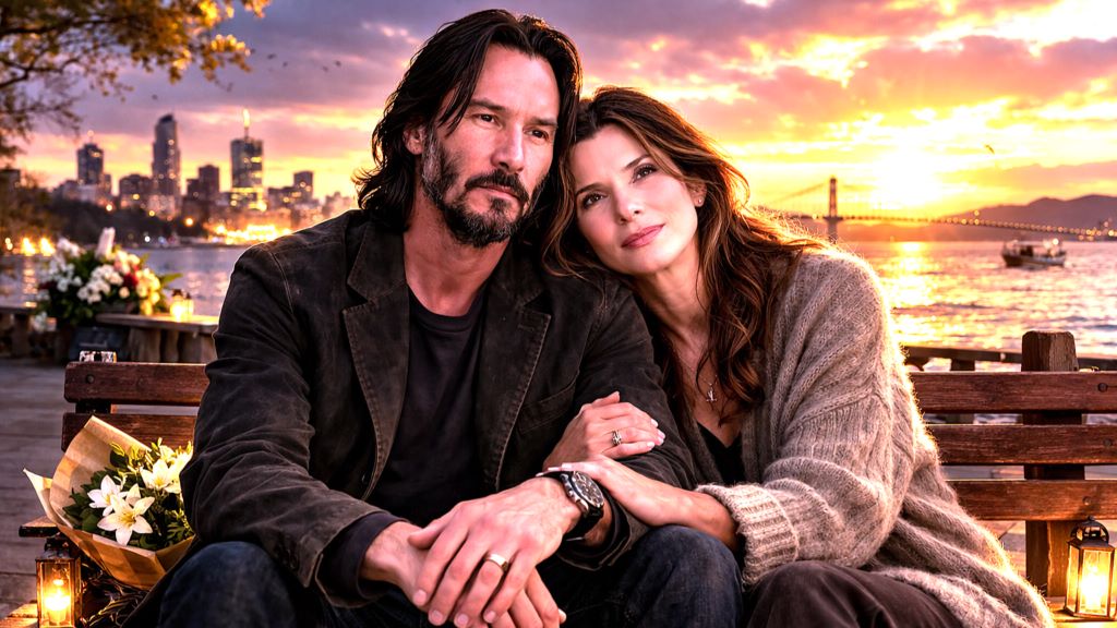 Keanu Reeves and Sandra Bullock sitting together, a quiet reflection on fame, loss and loyalty