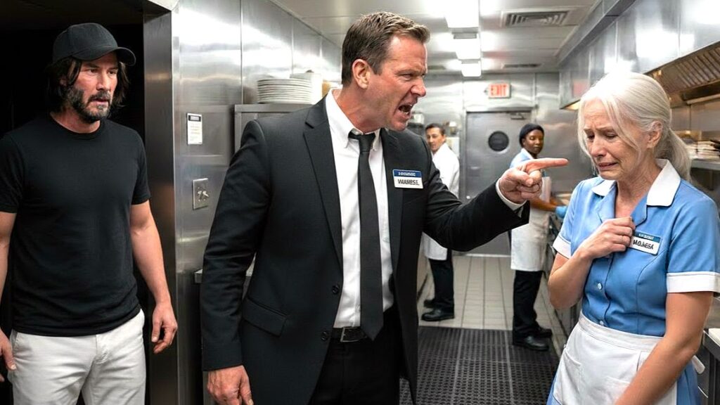 An elderly waitress lost her job for serving Keanu Reeves… Then, he changed her life