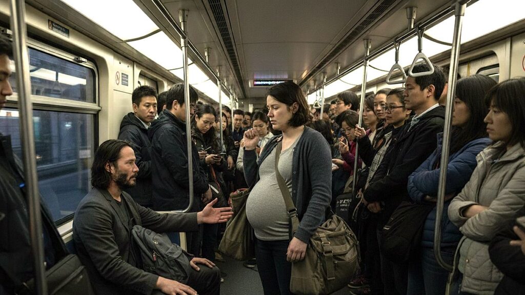 Keanu Reeves Shows True Kindness — Gives His Seat to a Pregnant Stranger on a Train
