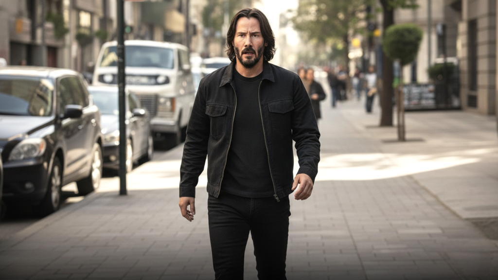 Keanu Reeves saw four men surrounding a woman on the sidewalk